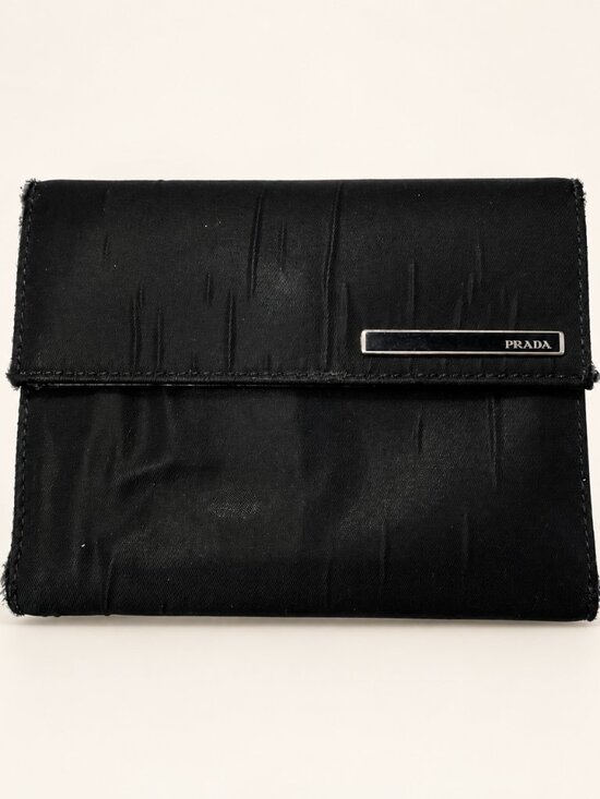 Prada Handbags - Prada Tessuto Chic Nero Nylon Trifold Wallet